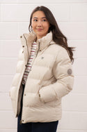 Ladies Lighthouse Margot Short Padded Jacket | Sage, Navy & Cream - Borderland Muff