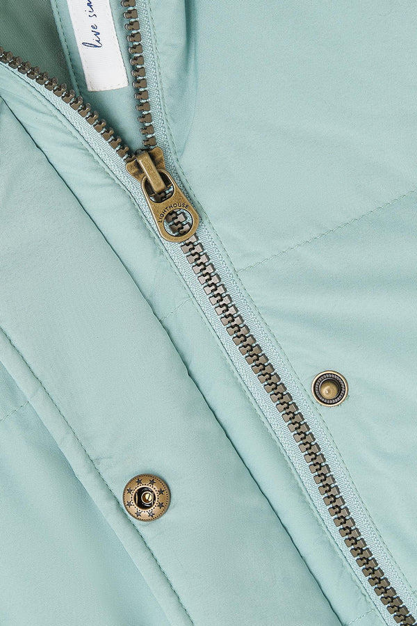 Ladies Lighthouse Margot Short Padded Jacket | Sage, Navy & Cream - Borderland Muff
