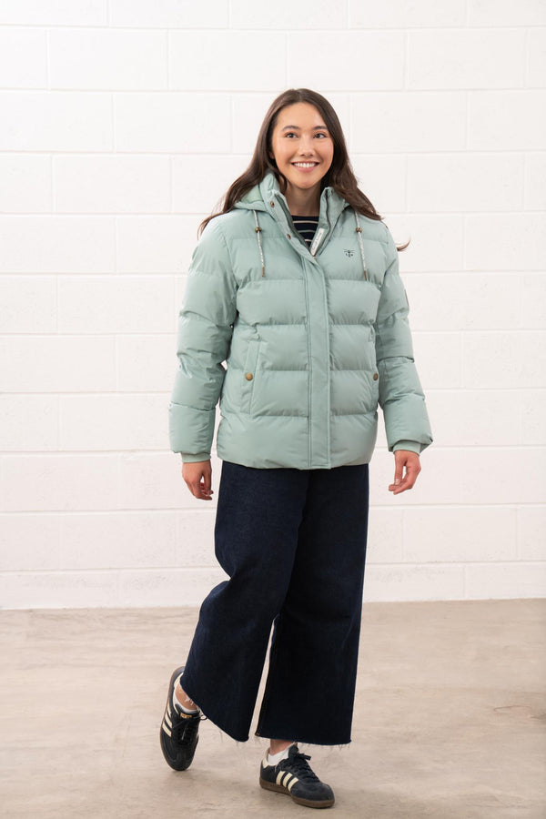 Ladies Lighthouse Margot Short Padded Jacket | Sage, Navy & Cream - Borderland Muff