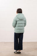 Ladies Lighthouse Margot Short Padded Jacket | Sage, Navy & Cream - Borderland Muff