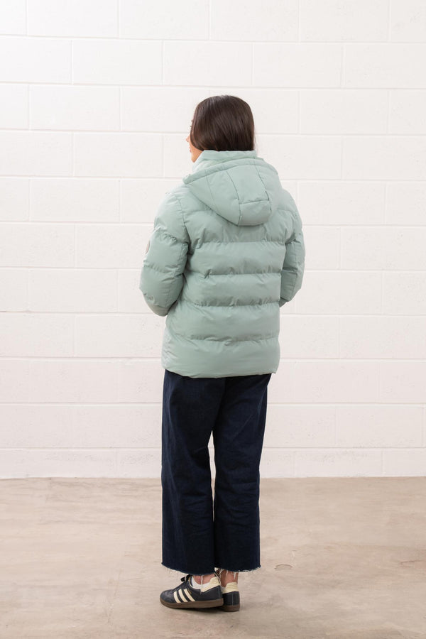 Ladies Lighthouse Margot Short Padded Jacket | Sage, Navy & Cream - Borderland Muff