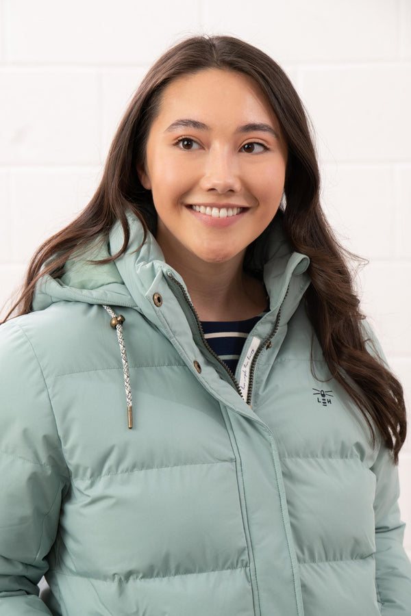 Ladies Lighthouse Margot Short Padded Jacket | Sage, Navy & Cream - Borderland Muff