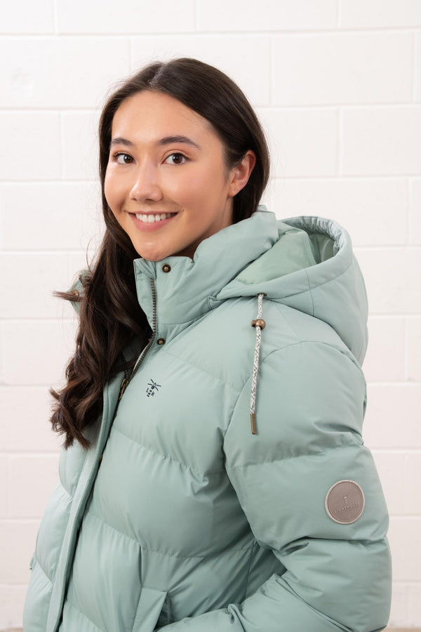 Ladies Lighthouse Margot Short Padded Jacket | Sage, Navy & Cream - Borderland Muff