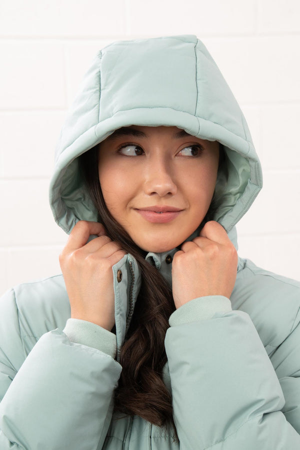 Ladies Lighthouse Margot Short Padded Jacket | Sage, Navy & Cream - Borderland Muff