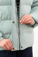 Ladies Lighthouse Margot Short Padded Jacket | Sage, Navy & Cream - Borderland Muff