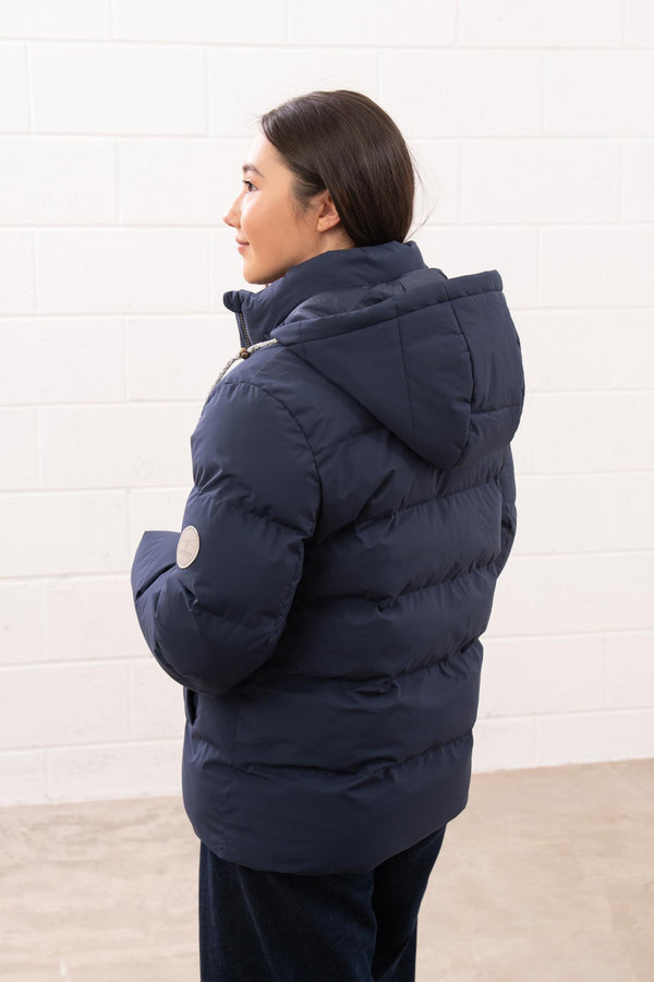Ladies Lighthouse Margot Short Padded Jacket | Sage, Navy & Cream - Borderland Muff