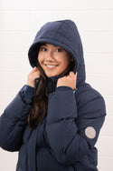 Ladies Lighthouse Margot Short Padded Jacket | Sage, Navy & Cream - Borderland Muff