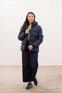 Ladies Lighthouse Margot Short Padded Jacket | Sage, Navy & Cream - Borderland Muff