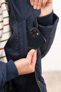 Ladies Lighthouse Margot Short Padded Jacket | Sage, Navy & Cream - Borderland Muff