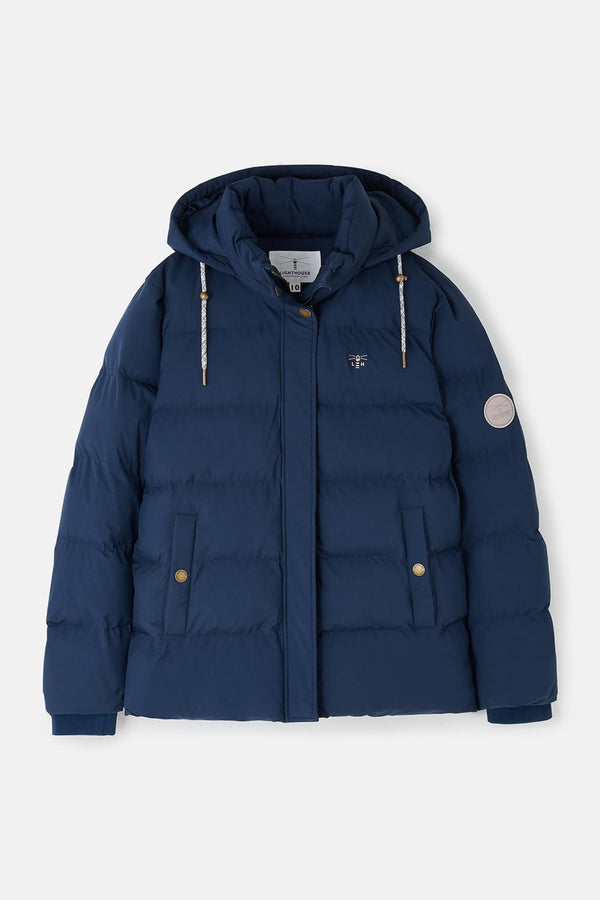 Ladies Lighthouse Margot Short Padded Jacket | Sage, Navy & Cream - Borderland Muff
