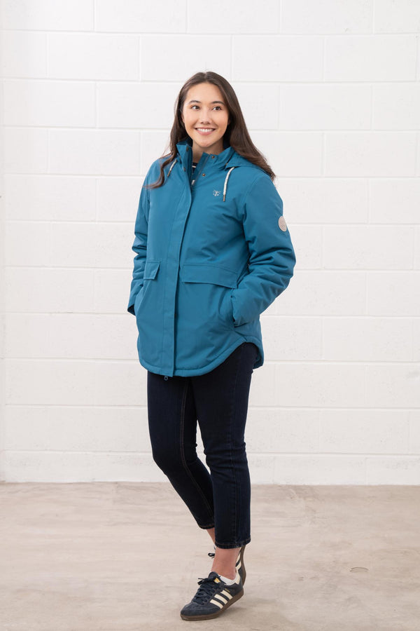 Ladies Lighthouse Tess Waterproof Jacket | Insulated Mid-Hip Length - Borderland Muff