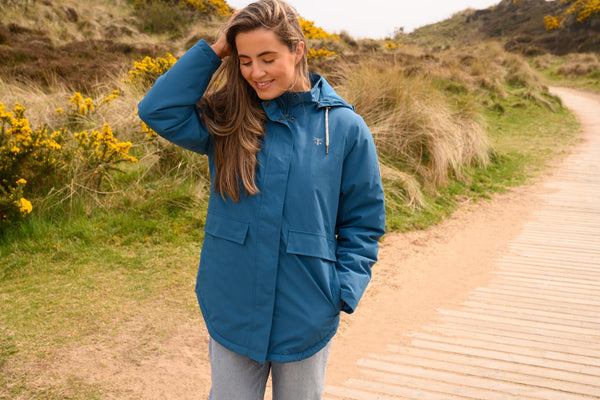 Ladies Lighthouse Tess Waterproof Jacket | Insulated Mid-Hip Length - Borderland Muff