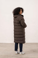 Ladies Lighthouse Savannah Long Padded Coat | Pine, Brushwood & Cocoa - Borderland Muff