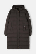 Ladies Lighthouse Savannah Long Padded Coat | Pine, Brushwood & Cocoa - Borderland Muff
