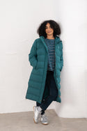 Ladies Lighthouse Savannah Long Padded Coat | Pine, Brushwood & Cocoa - Borderland Muff