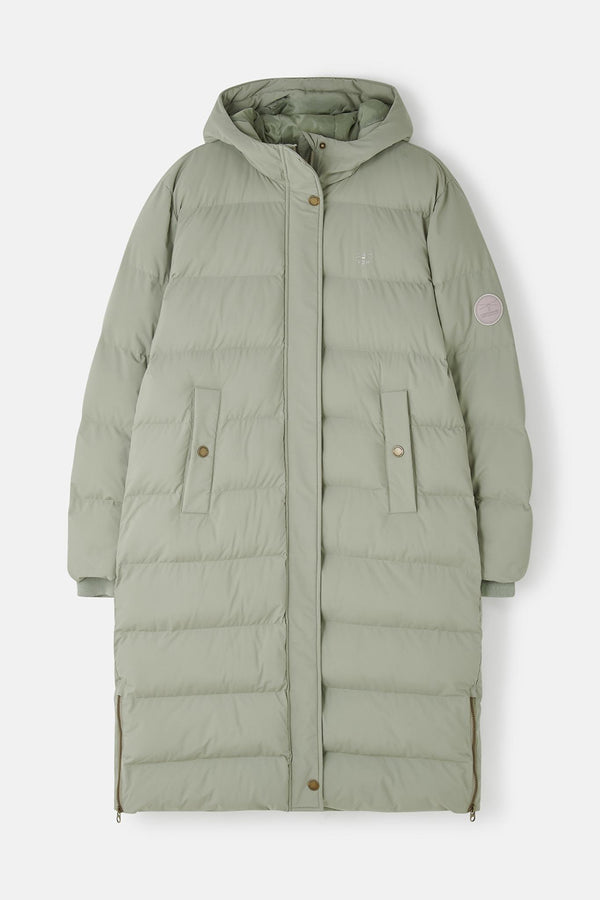 Ladies Lighthouse Savannah Long Padded Coat | Pine, Brushwood & Cocoa - Borderland Muff