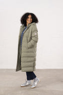 Ladies Lighthouse Savannah Long Padded Coat | Pine, Brushwood & Cocoa - Borderland Muff