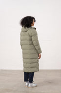 Ladies Lighthouse Savannah Long Padded Coat | Pine, Brushwood & Cocoa - Borderland Muff