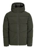Jack & Jones JJGLOBAL Men’s Puffer Jacket | Recycled Winter Coat with Hood - Borderland Muff