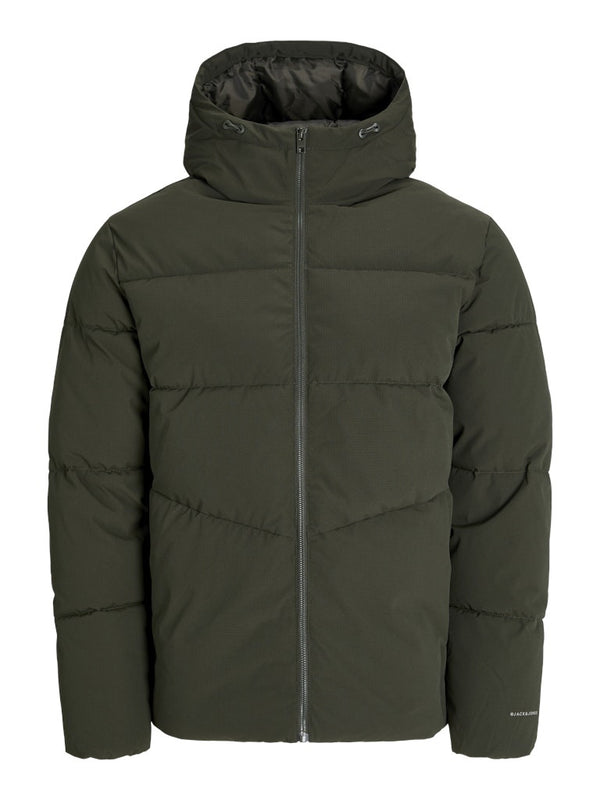 Jack & Jones JJGLOBAL Men’s Puffer Jacket | Recycled Winter Coat with Hood - Borderland Muff