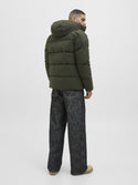 Jack & Jones JJGLOBAL Men’s Puffer Jacket | Recycled Winter Coat with Hood - Borderland Muff