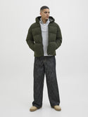 Jack & Jones JJGLOBAL Men’s Puffer Jacket | Recycled Winter Coat with Hood - Borderland Muff