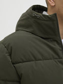 Jack & Jones JJGLOBAL Men’s Puffer Jacket | Recycled Winter Coat with Hood - Borderland Muff