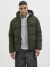 Jack & Jones JJGLOBAL Men’s Puffer Jacket | Recycled Winter Coat with Hood - Borderland Muff