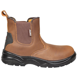 Fort FF104 Regent Safety Dealer Boot – Brown Leather, Steel Toe & Midsole (S1P SRC)