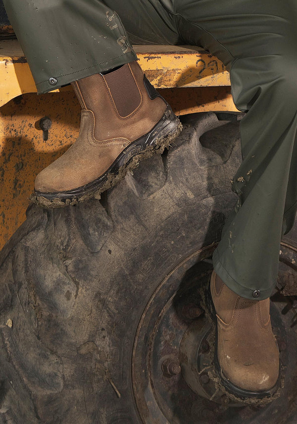 Fort FF104 Regent Safety Dealer Boot – Brown Leather, Steel Toe & Midsole (S1P SRC)