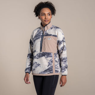 Craghoppers Women’s Grange Half Zip Fleece – Ecru Print CWA415