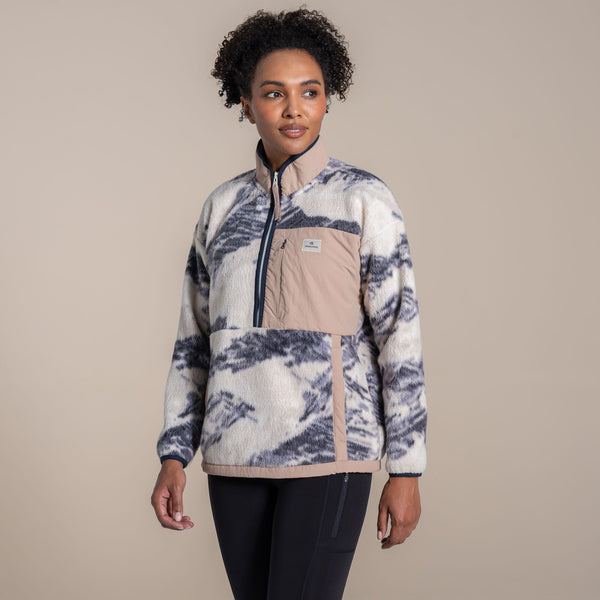 Craghoppers Women’s Grange Half Zip Fleece – Ecru Print CWA415