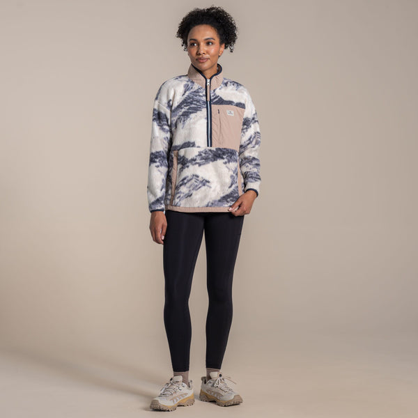 Craghoppers Women’s Grange Half Zip Fleece – Ecru Print CWA415
