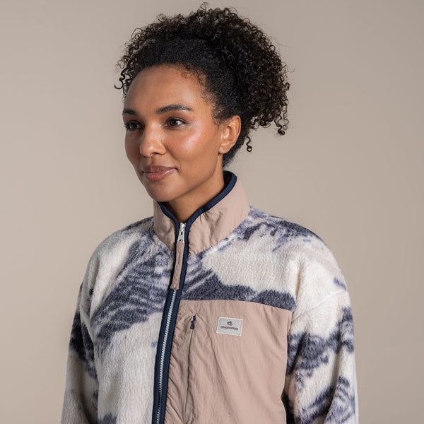 Craghoppers Women’s Grange Half Zip Fleece – Ecru Print CWA415