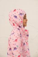 Lighthouse Girls Freya Waterproof Jacket – Pink Dino or Blue Garden Print - Borderland Muff