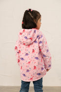 Lighthouse Girls Freya Waterproof Jacket – Pink Dino or Blue Garden Print - Borderland Muff
