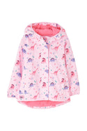 Lighthouse Girls Freya Waterproof Jacket – Pink Dino or Blue Garden Print - Borderland Muff