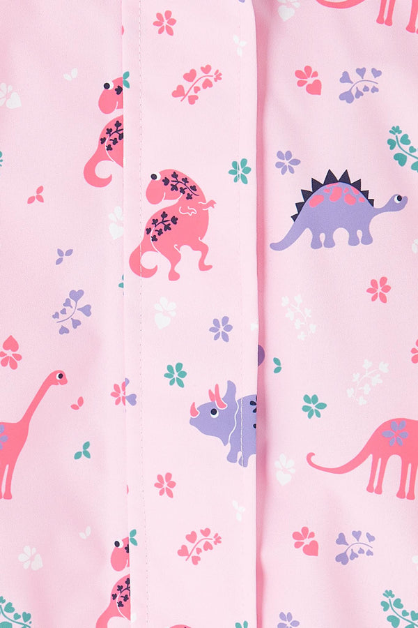 Lighthouse Girls Freya Waterproof Jacket – Pink Dino or Blue Garden Print - Borderland Muff