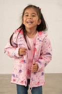 Lighthouse Girls Freya Waterproof Jacket – Pink Dino or Blue Garden Print - Borderland Muff