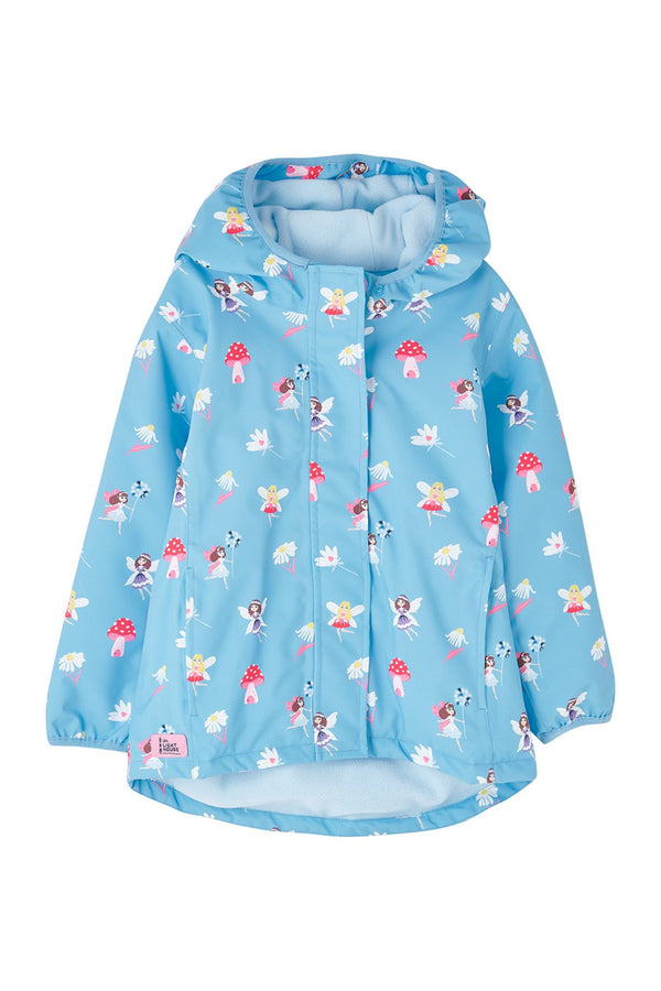 Lighthouse Girls Freya Waterproof Jacket – Pink Dino or Blue Garden Print - Borderland Muff