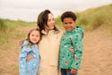 Lighthouse Girls Freya Waterproof Jacket – Pink Dino or Blue Garden Print - Borderland Muff