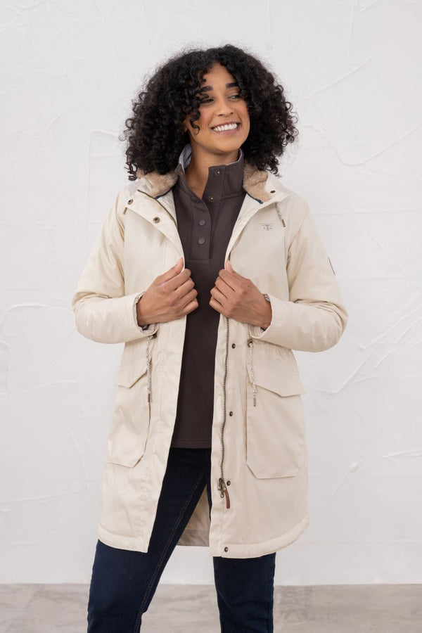 Lighthouse Isobel 3/4 Length Waterproof Jacket – Faux Fur Lined – Women's Coat