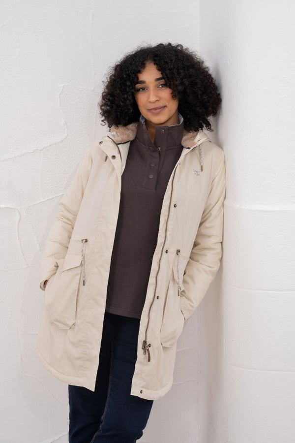 Lighthouse Isobel 3/4 Length Waterproof Jacket – Faux Fur Lined – Women's Coat