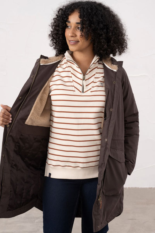Lighthouse Isobel 3/4 Length Waterproof Jacket – Faux Fur Lined – Women's Coat