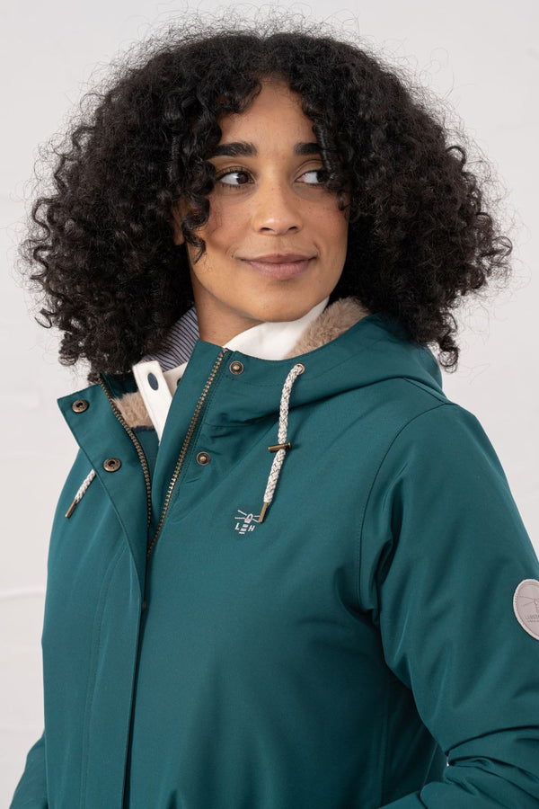 Lighthouse Scarlet Ladies Waterproof Coat – Faux Fur Lined, Breathable Mid-Hip Jacket