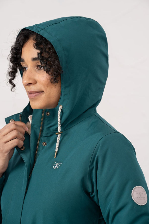 Lighthouse Scarlet Ladies Waterproof Coat – Faux Fur Lined, Breathable Mid-Hip Jacket