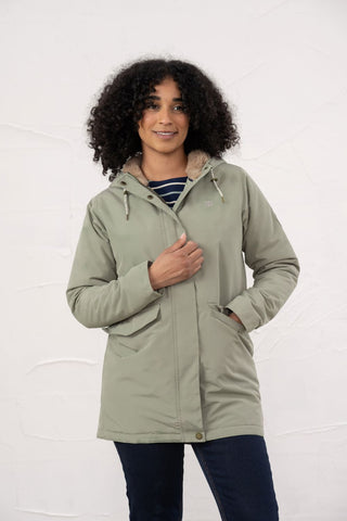 Lighthouse Scarlet Ladies Waterproof Coat – Faux Fur Lined, Breathable Mid-Hip Jacket
