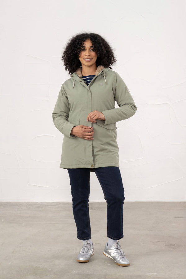 Lighthouse Scarlet Ladies Waterproof Coat – Faux Fur Lined, Breathable Mid-Hip Jacket