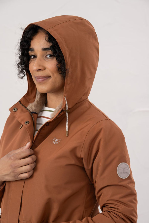 Lighthouse Scarlet Ladies Waterproof Coat – Faux Fur Lined, Breathable Mid-Hip Jacket