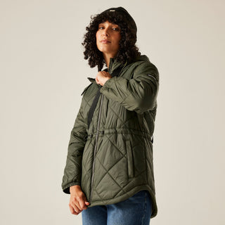 Regatta Women’s Ivey Quilted Jacket Khaki Green & Navy | Borderland Muff